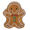 Cutie Metalică Crăciun Gingerbread Bej 13.5x11.5x5cm, Cutie Cadou cu Model, Bombonieră Festive