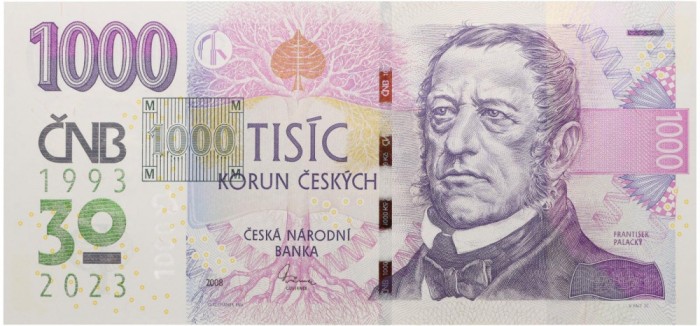CEHIA █ bancnota █ 1000 Korun █ 2008 2023 █ COMEMORATIV █ UNC █ necirculata