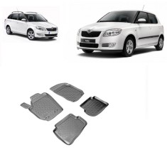 Set covorase auto din cauciuc tip tavita fit SKODA Fabia 5j2 5j5 (2007-2014)