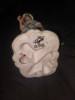 BIBELOU VECHI ,,PESCAR,,inscriptionat CROWN-Regent-portelan fin-Curtea de Arges,Made in Romania-bibelou vintage