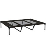 PawHut Pat &Icirc;nălțat pentru C&acirc;ini de Talie Mare cu Zonă Respirabilă și Geantă 122x92x23 cm Negru | Aosom Romania