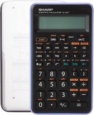 Calculator Stiintific, 10 Digits, 131 Functii, 144 X 75 X 10 Mm, Sharp El-501tbwh - Negru/violet foto