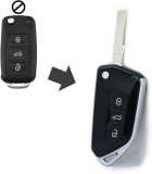 Carcasa Cheie Auto tip Briceag Techstar Modificata, 3 Butoane, Compatibila Volkswagen Golf 5, Passat B6, Touran, Jetta, Skoda Octavia 2 &ndash; design sport