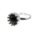 Inel argint reglabil coroana cu onix natural 8 MM