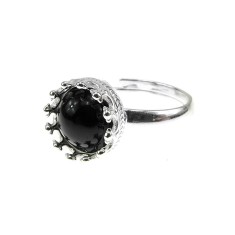 Inel argint reglabil coroana cu onix natural 8 MM