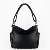 Geanta dama Sofiline piele naturala neagra, de mana/umar, casual, 24x29x10 cm, cu fermoar, fabricata in Italia