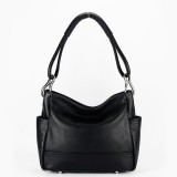 Cumpara ieftin Geanta dama Sofiline piele naturala neagra, de mana/umar, casual, 24x29x10 cm, cu fermoar, fabricata in Italia