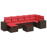 Cumpara ieftin Set canapele de gradina cu perne, 8 piese, maro, poliratan