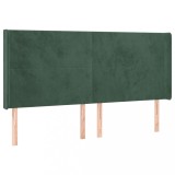 Cumpara ieftin Tablie pat cu aripioare verde inchis 203x16x118/128 cm catifea