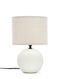 Cumpara ieftin Veioza ceramica alba textil crem Irvin &Oslash;20x32h
