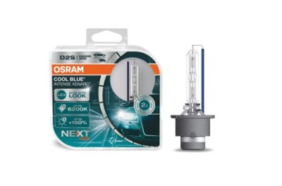 Set becuri D2S OSRAM 66240CBNHCB 12/24V; 35W; COOL BLUE INTENSE (NextGen); cu pana 150% mai multa lumina; albastru; P32d-2; Omologare: ECE; pana la 3 foto