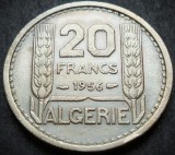 Moneda exotica 20 FRANCI - ALGERIA, anul 1956 * cod 4607 A - COLONIE FRANCEZA!