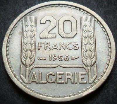 Moneda exotica 20 FRANCI - ALGERIA, anul 1956 * cod 4607 A - COLONIE FRANCEZA! foto