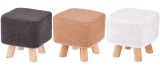 Cumpara ieftin Set 3 tabureti lemn textil buclat multicolor 27 x 27 x 26 cm