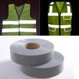 Banda reflectorizanta textila pentru imbracaminte de protectie, dimensiune 100m x 5cm, culoare Gri, AVEX
