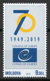 Moldova 2019 Mi 1118 MNH - Consiliul Europei &ndash; 70 de ani, Nestampilat