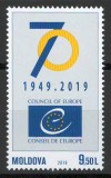 Moldova 2019 Mi 1118 MNH - Consiliul Europei &ndash; 70 de ani, Nestampilat