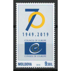 Moldova 2019 Mi 1118 MNH - Consiliul Europei &ndash; 70 de ani