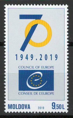 Moldova 2019 Mi 1118 MNH - Consiliul Europei &amp;ndash; 70 de ani foto