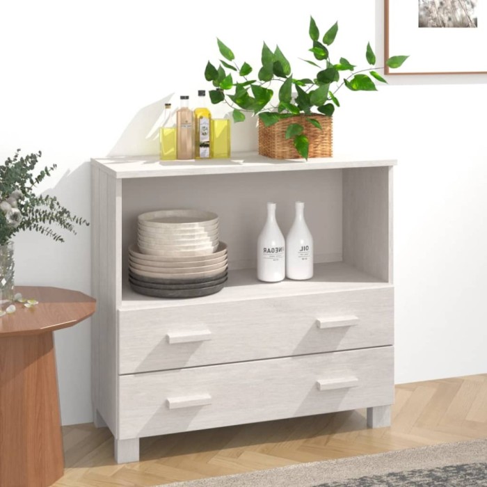 Servantă &bdquo;HAMAR&rdquo;, alb, 85x35x80 cm, lemn masiv de pin