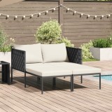 vidaXL Șezlong cu perne, 2 persoane, antracit, 115x153x69,5 cm, oțel