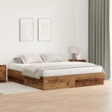VidaXL Cadru de pat Lemn vechi 200 x 200 x 31.5 cm Lemn compozit