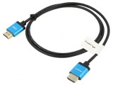 Cablu HDMI 2.0 Slim, 1m, PVC, Mufe HDMI pe Ambele Părți