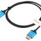Cablu HDMI 2.0 Slim, 1m, PVC, Mufe HDMI pe Ambele Părți