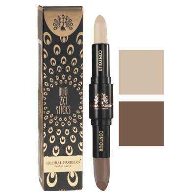 Stick duo 2&amp;icirc;n1 pentru față, corector + concealer, Global Fashion, GC02 foto