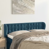 Gossi tablie pat cu aripioare albastru inchis 147x23x78/88 cm catifea