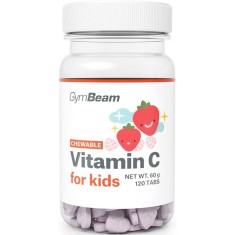 GymBeam Vitamin C for Kids tablete cu vitamina C aroma Strawberry 60 g