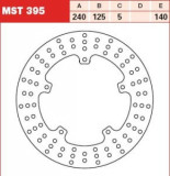 Disc fr&acirc;nă fix spate, 240/125x5mm 5x140mm, diametru gaură de centrare 6,5mm, spacing 0 compatibil: APRILIA SR 125/125 (Max 4T)/125 (Sup.Hexagon)/125IE, Trw
