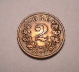 Norvegia 2 Ore 1877 Frumoasa