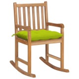 Scaun Balansoar Lemn Tec vidaXL, Perna Verde, Interior/Exterior, 58x92.5x106 cm
