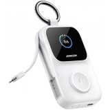 Baterie Externa Wireless Joyroom JR-W19, 5000mAh, 20W, QC + PD, 1 x Lightning - 1 x QI - 2 x USB-C, Alba