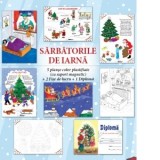 Set planse A4 Sarbatorile de iarna (5 planse plastifiate si cu 2 benzi magnetice + 2 fise de lucru + 1 diploma)