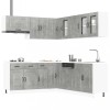 Set dulapuri de bucătărie 11 piese &bdquo;Kalmar&rdquo; gri beton Lemn