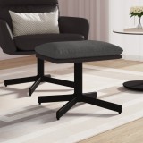 Cumpara ieftin Taburet, gri &icirc;nchis, 60x60x36 cm, textil și piele ecologică