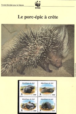 Mali 1998 - Porcupin crestat. Set WWF, 6 poze, MNH, (vezi descrierea) foto