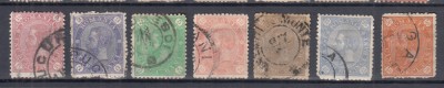 1890/91 LP 47 CAROL I CIFRA IN 4 COLTURI FARA FILIGRAN SERIE STAMPILATA foto