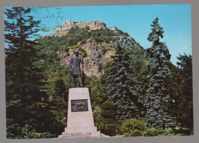 CPIB 23869 CARTE POSTALA - DEVA - STATUIA LUI DECEBAL, CIRCULATA, 1973, STAMPILE, TIMBRU foto