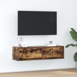 vidaXL Dulap TV, stejar fumuriu, 100x31x25,5 cm, lemn prelucrat