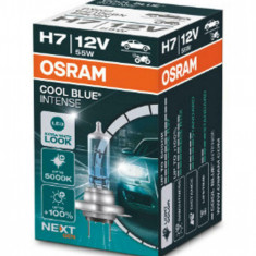 Bec H7 OSRAM 64210CBN 12V; 55W; COOL BLUE INTENSE (NextGen); cu pana 100% mai multa lumina; albastru; Px26d; Omologare: ECE; pana la 100 h; Fascicul