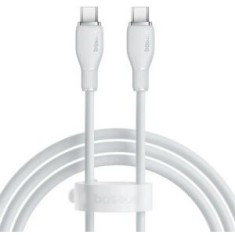 Cablu alimentare si date Baseus Pudding Series, Fast Charging Data Cable pt. smartphone, USB Type-C la USB Type-C 100W, 1.2m, alb