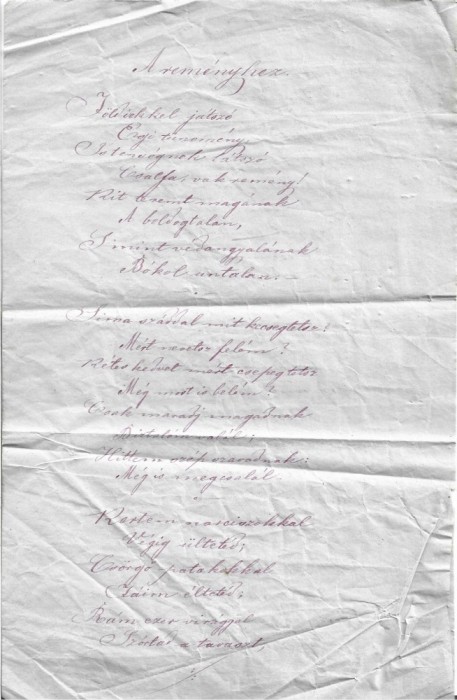 A3794N Poezie &icirc;n limba maghiară de Laiber Lajos, 1860, Lăpuș/Magyar nyelvű k&ouml;lt&eacute;szet irta Laiber Lajos, Ol&aacute;hl&aacute;pos, 1860