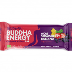 Baton energizant bio cu acai, capsuni si banane Buddha, 35g, Iswari