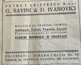 1931 Reclamă rom&acirc;nească Bucuresti interbelic Str. Coltei nr 10 Magazin Petre I. CRISTESCU produse chimice anilinuri culori vopsele lacuri uleiuri
