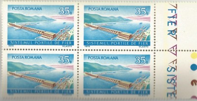 Romania, LP 735/1970, Sistemul hidroenergetic Portile de Fier, bloc de 4, MNH foto