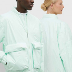 Rains geaca de ploaie 15530 Fuse Bomber Jacket culoarea verde, de tranzitie, oversize