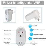 Priza Smart WiFi, 220V, 16A, 3680W, Control prin Aplicatie, Compatibila Alexa/Google Home, Programabila, UE